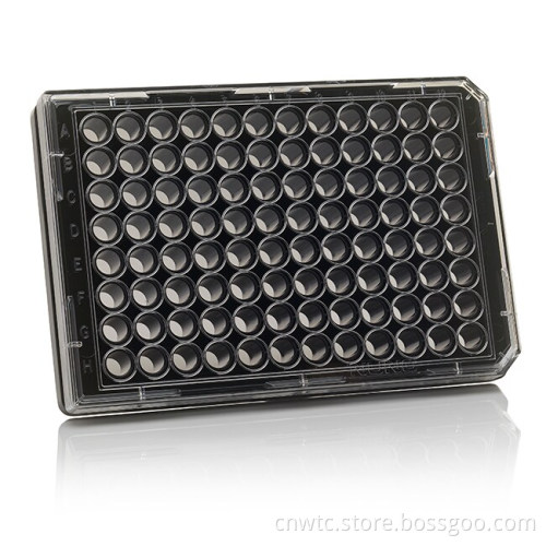 TC Surface 96 Well Black/Clear Bottom Plates - Transparent Bottom Option